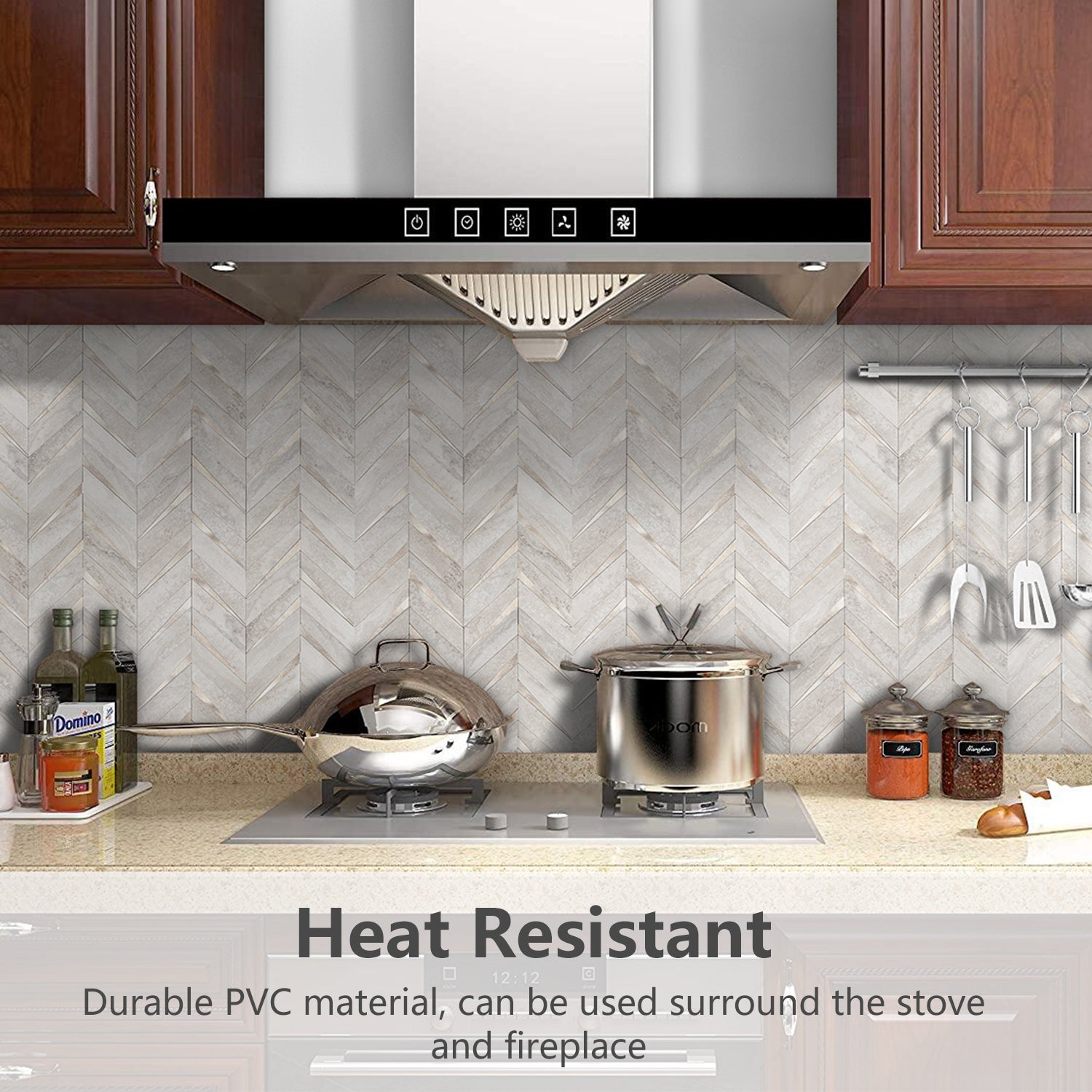 Herringbone Wall Tiles - Beige Mixed Metal Gold