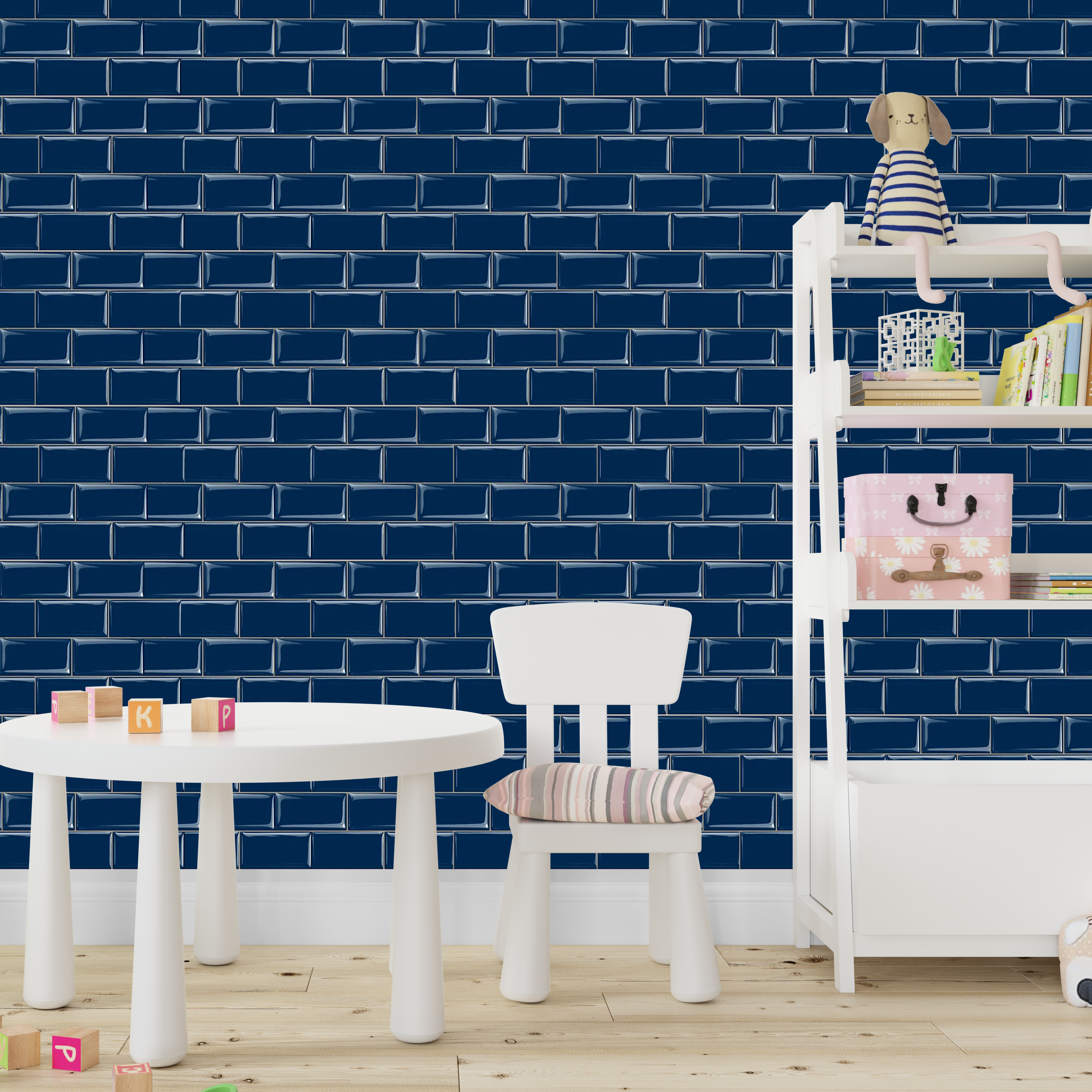 Subway Tile Peel and Stick Backsplash - Deep Blue