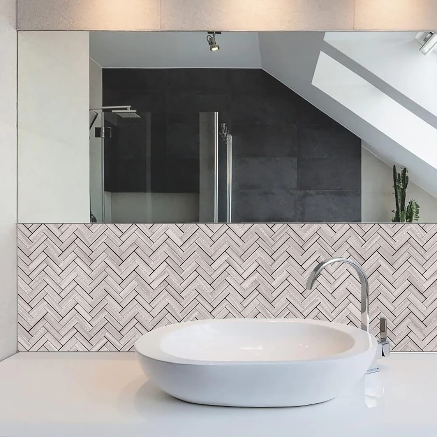 2022 Herringbone Wall Tile - Grey Serpeggiante