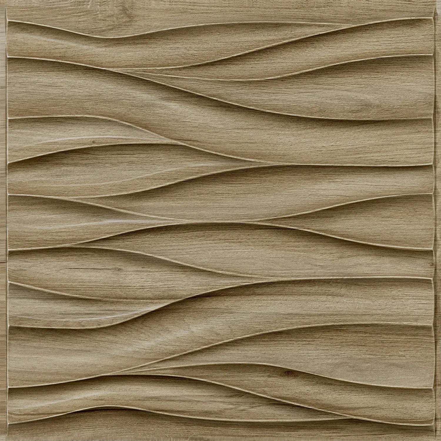Wave Design Textured PVC Wall Panels - Natural Oak