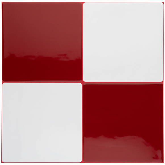 Retro Red & White Checkerboard Peel and Stick Wall Tile