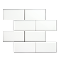 3''x6'' Subway Mosaic Tiles Sheeted - White With Gray Grout
