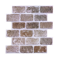 3D Brown Brick Peel and Stick Wall Tile