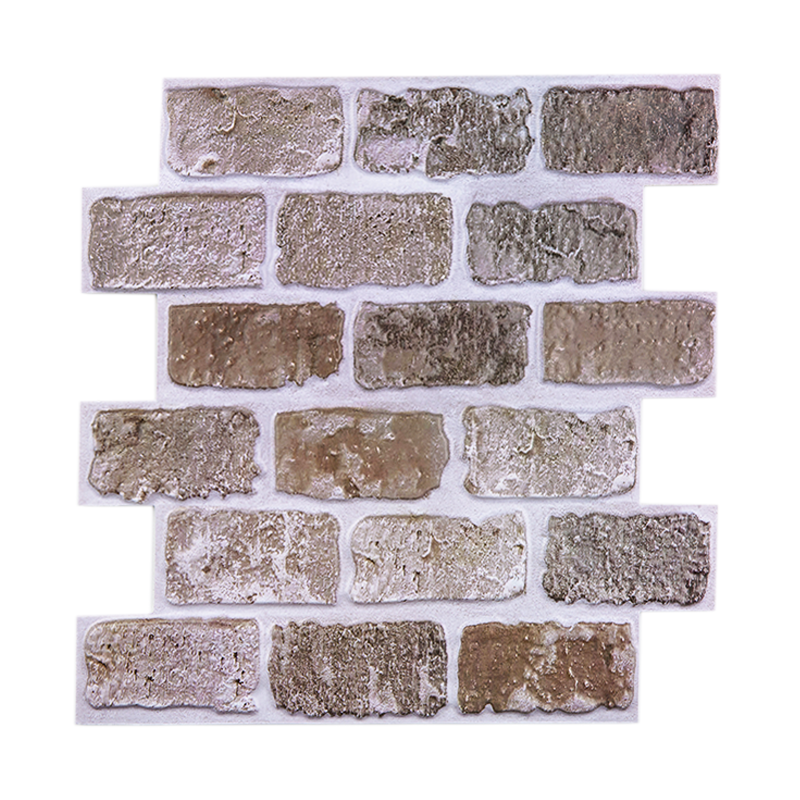 3D Brown Brick Peel and Stick Wall Tile