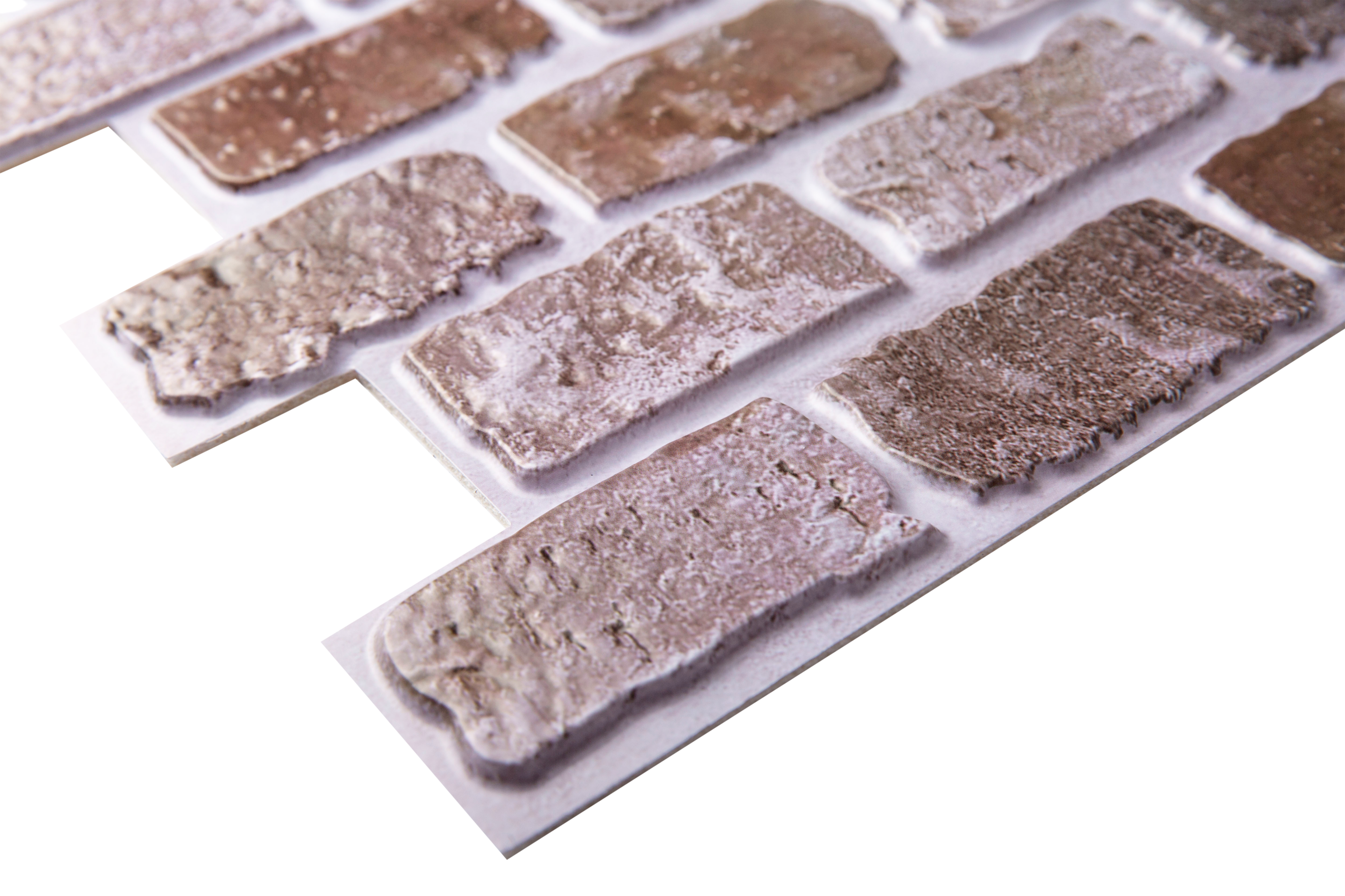 3D Brown Brick Peel and Stick Wall Tile