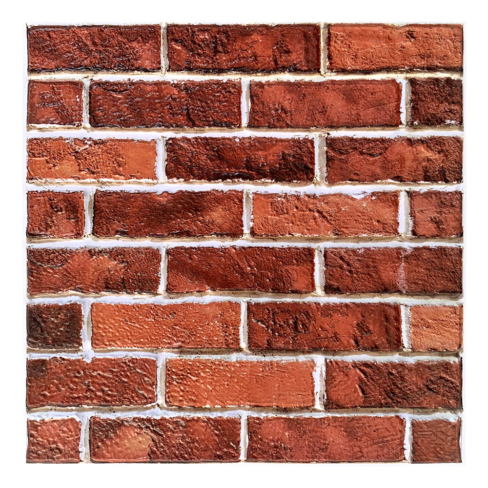 3D Classical Red Brick Peel and Stick Wall Tile