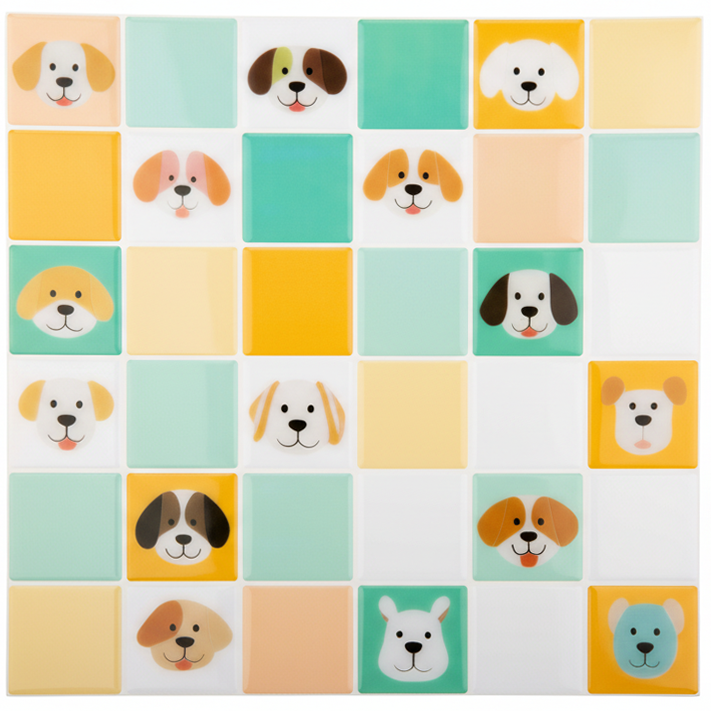 Cute Dog Pattern Peel and Stick Wallpaper