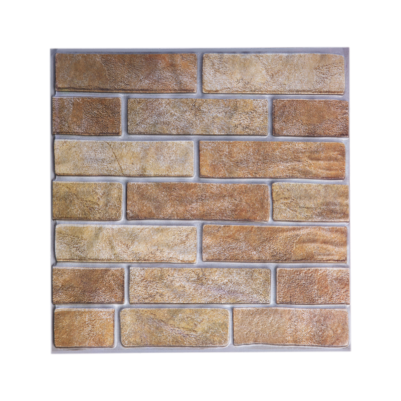 3D Red and Brown Brick Peel and Stick Wall Tile