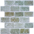 3D Green Brick Peel and Stick Wall Tile