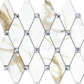PVC Mixed Glass Mosaic Tile Backsplash - Calacatta Golden
