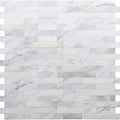 Faux Stone Mixed Metal Linear Blend - White Marble with Metal Silver
