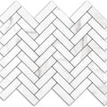 2022 Herringbone Wall Tile - Statuario White Marble