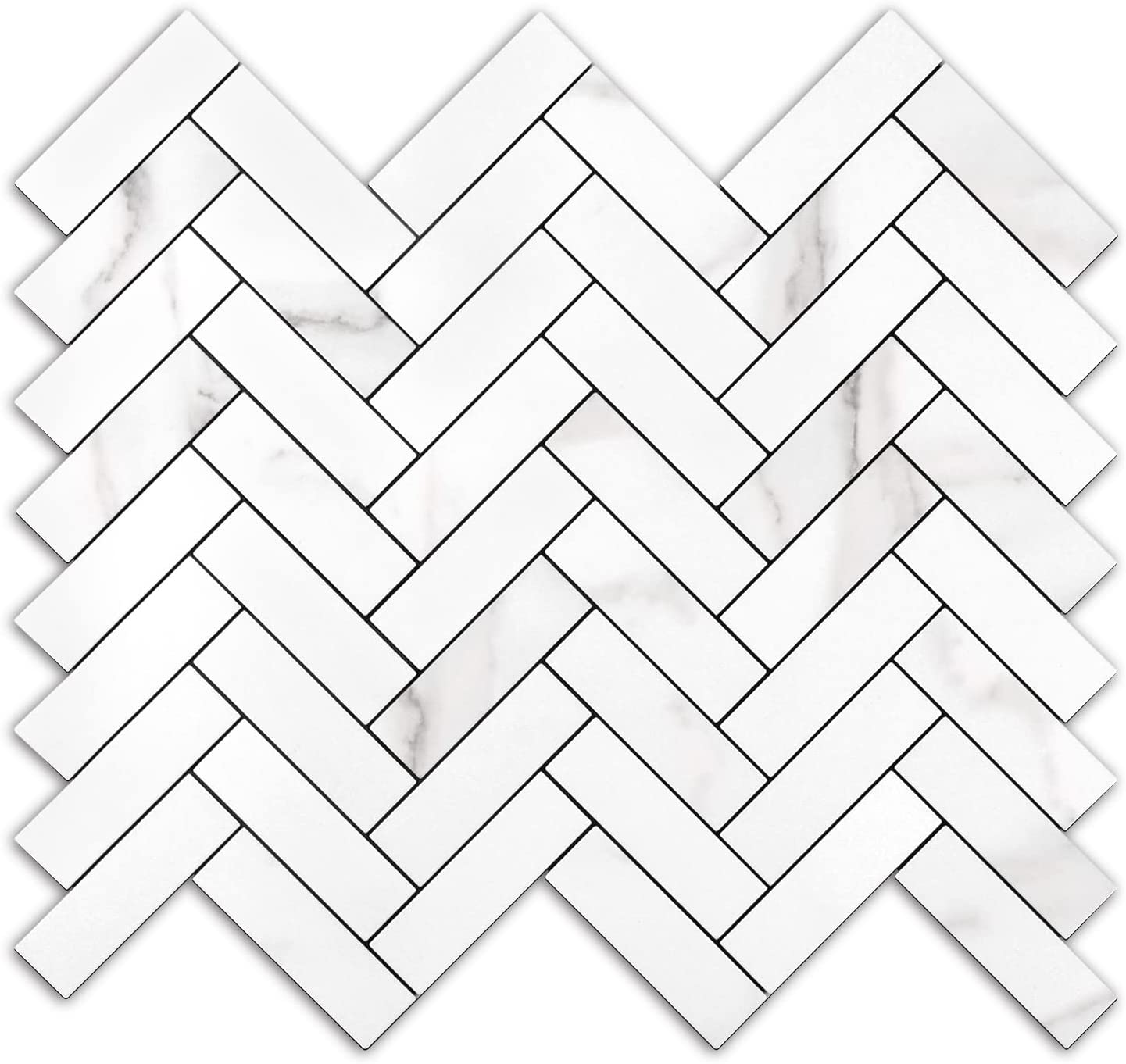 2022 Herringbone Wall Tile - Statuario White Marble