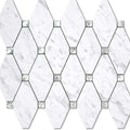 PVC Mixed Glass Mosaic Tile Backsplash - Carrara White