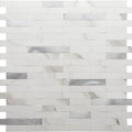 Faux Stone Mixed Metal Linear Blend - Statuario White with Metal Silver