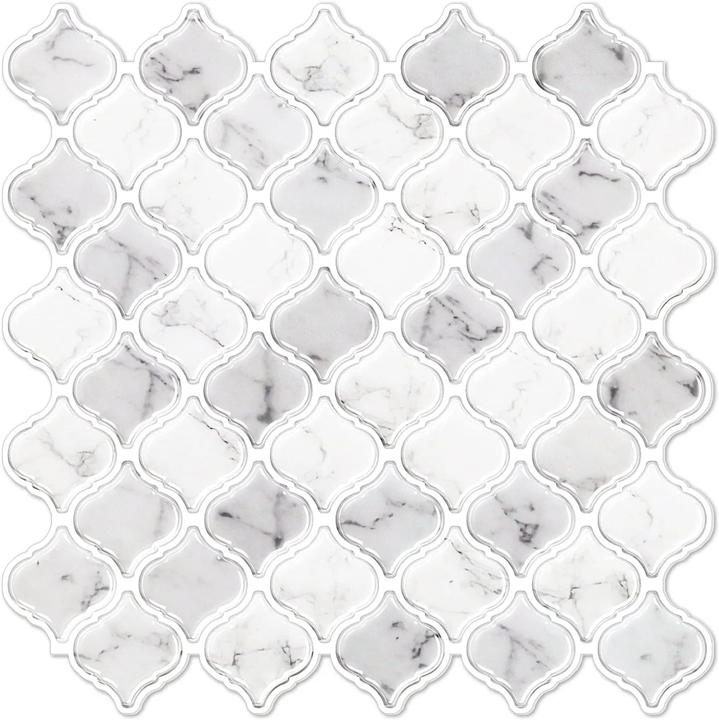 Arabesque - Carrara White Mixed Grey