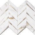 Herringbone Wall Tiles - Calacatta Marble Mixed Light Gold