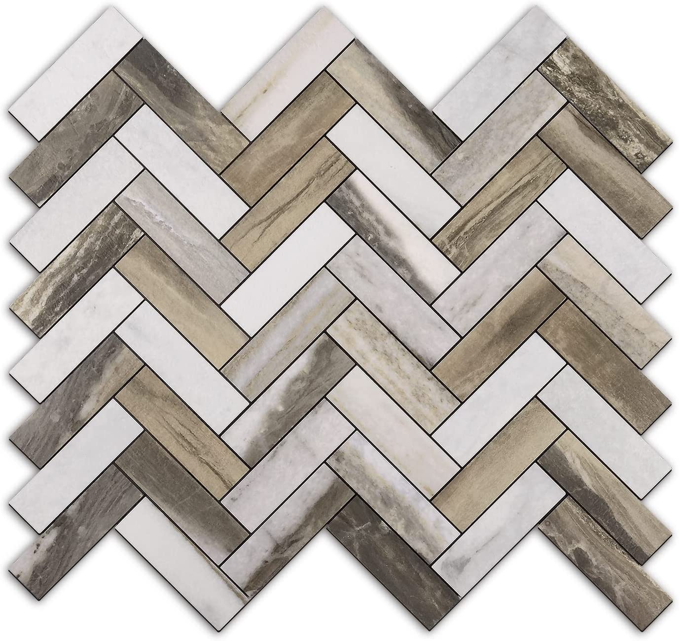 2022 Herringbone Wall Tile - Gold Wood Grain Marble