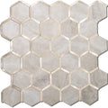 Hexagon Faux Stone Mixed Metal - Beige Marble with Metal Gold