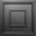 Coffered Decorative PVC Ceiling Tile - Black