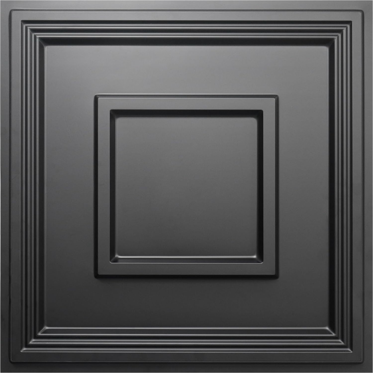 Coffered Decorative PVC Ceiling Tile - Black