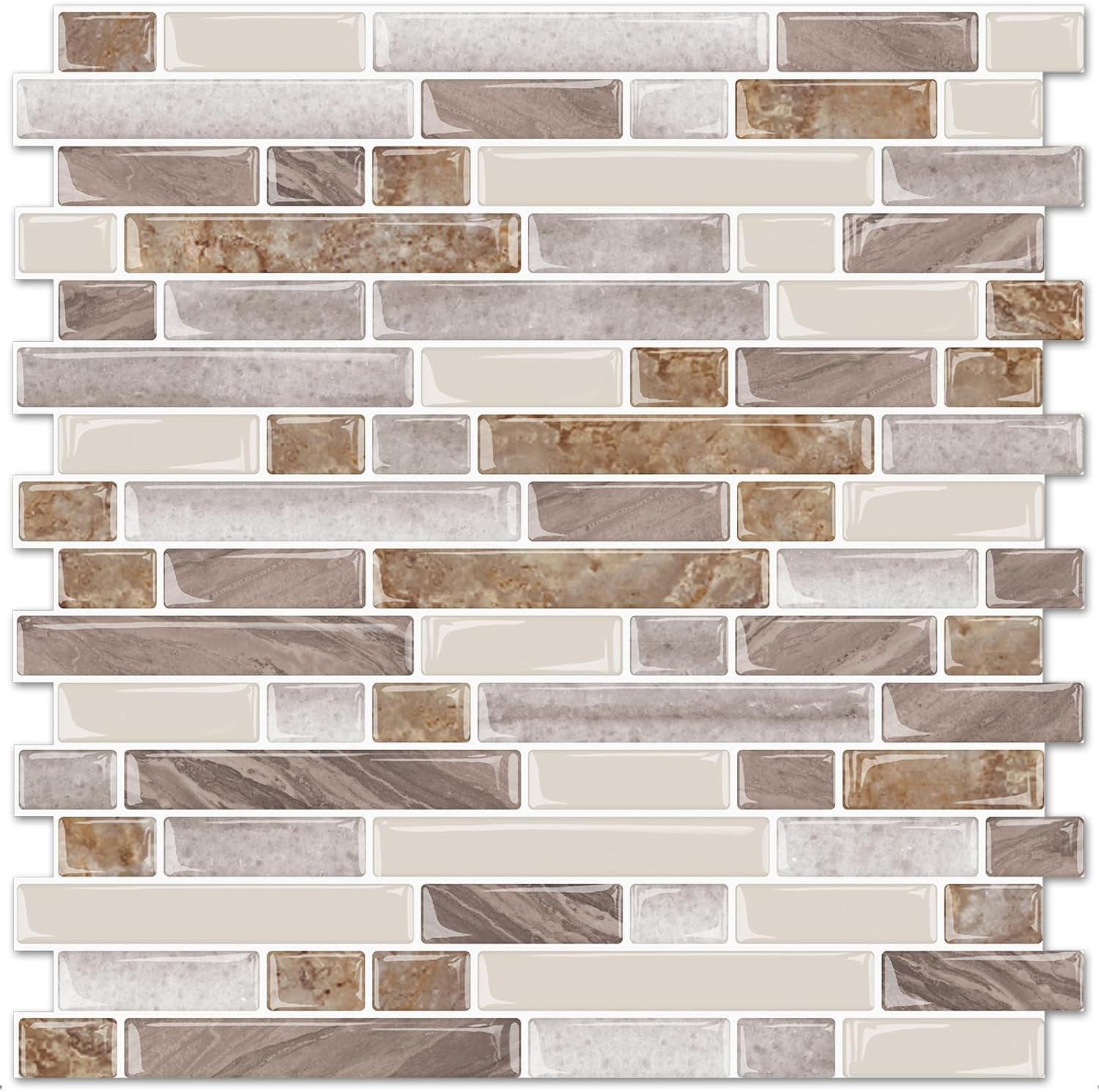 Linear Blend Backsplash - Beige & Brown