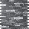 Faux Stone Mixed Metal Linear Blend - Black Slate with Metal Silver
