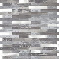 Faux Stone Mixed Metal Linear Blend - Distressed Wood with Metal Silver