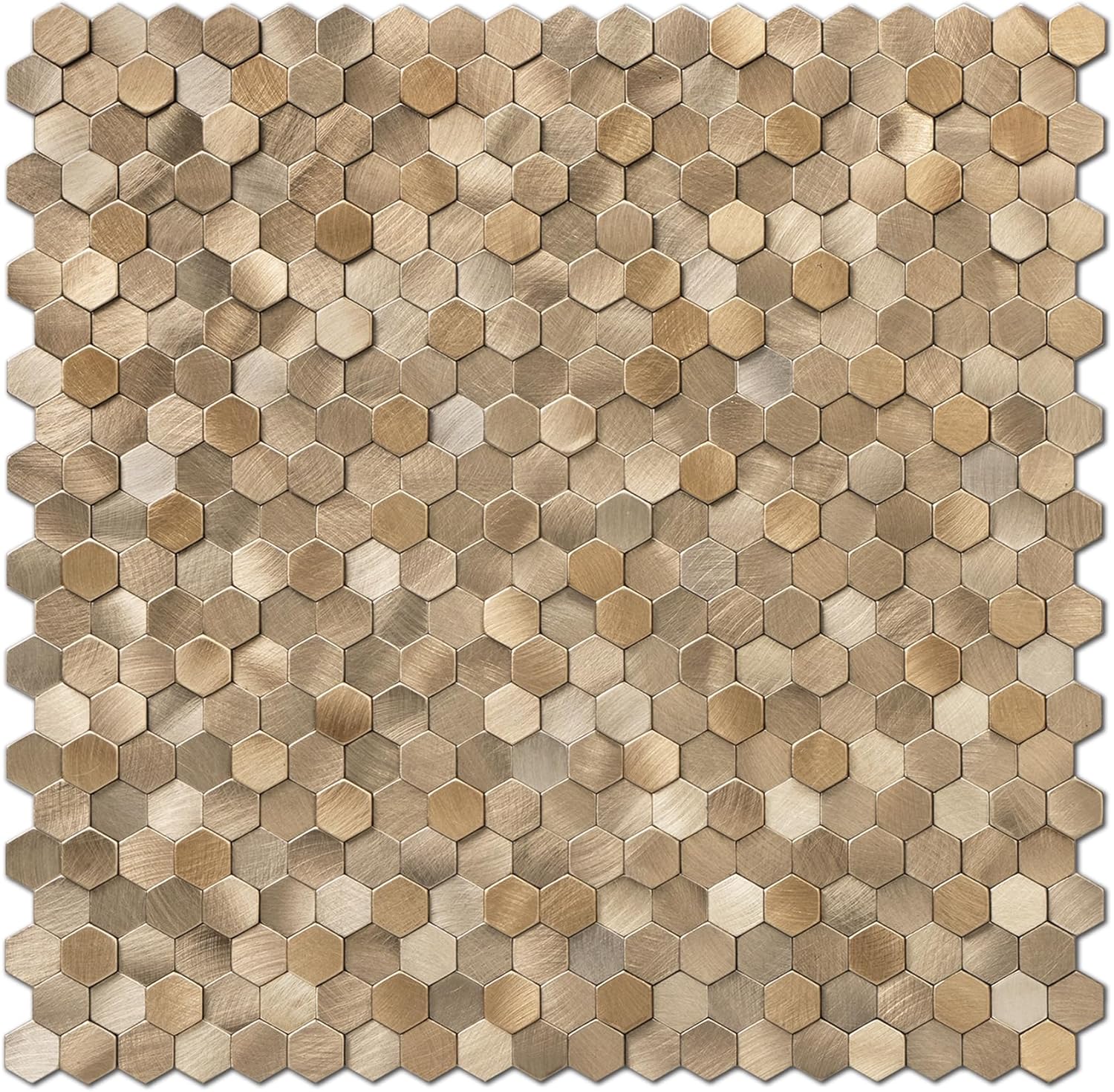 Penny Mosaic Hexagon Peel and Stick Backsplash Tiles - Copper