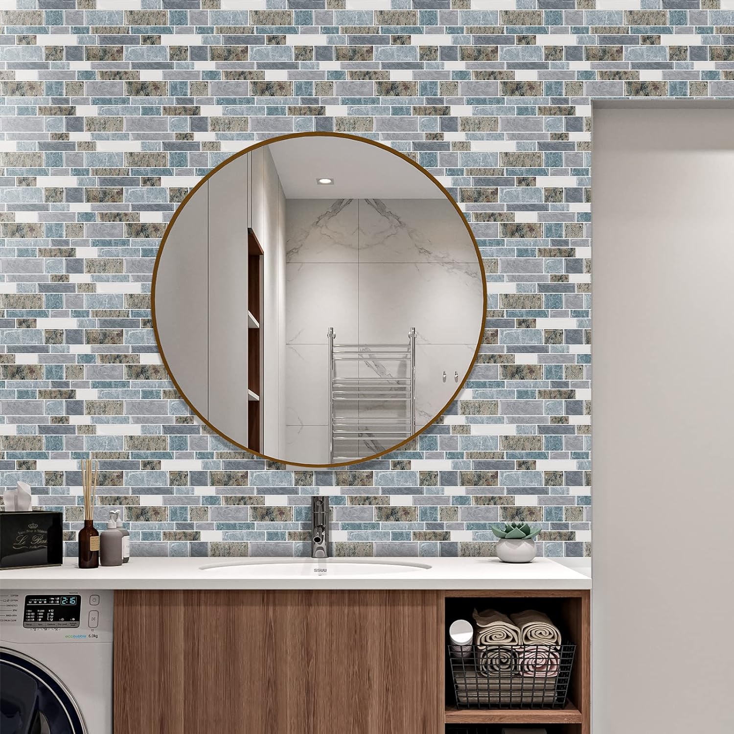 Linear Blend - Light Blue & Brown Granite