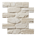 3D Embossed White & Cream Tone Stone Peel and Stick Wall Tile