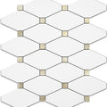 PVC Mixed Metal Mosaic Tile Backsplash - Pure White