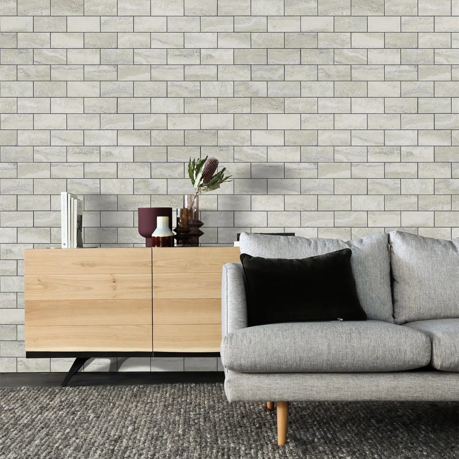 2''x4'' Subway Peel and Stick Tiles Sheeted - Beige