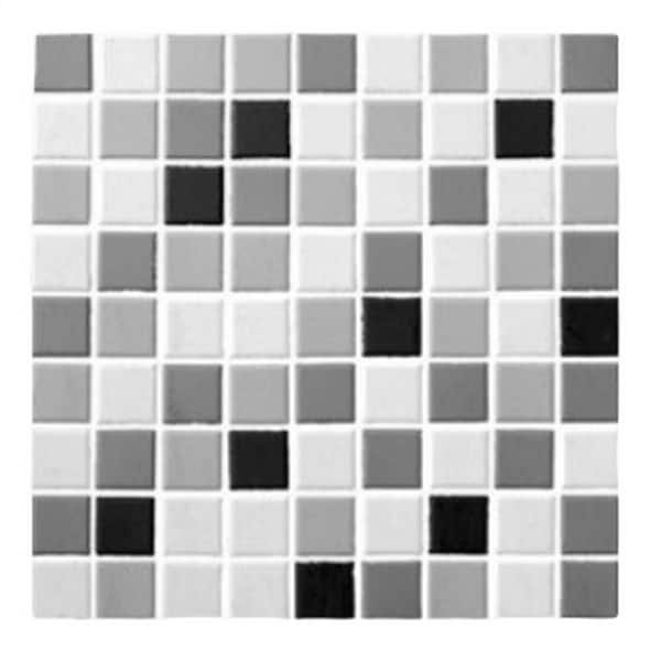3D White and Black Grid Peel and Stick Wall Tile