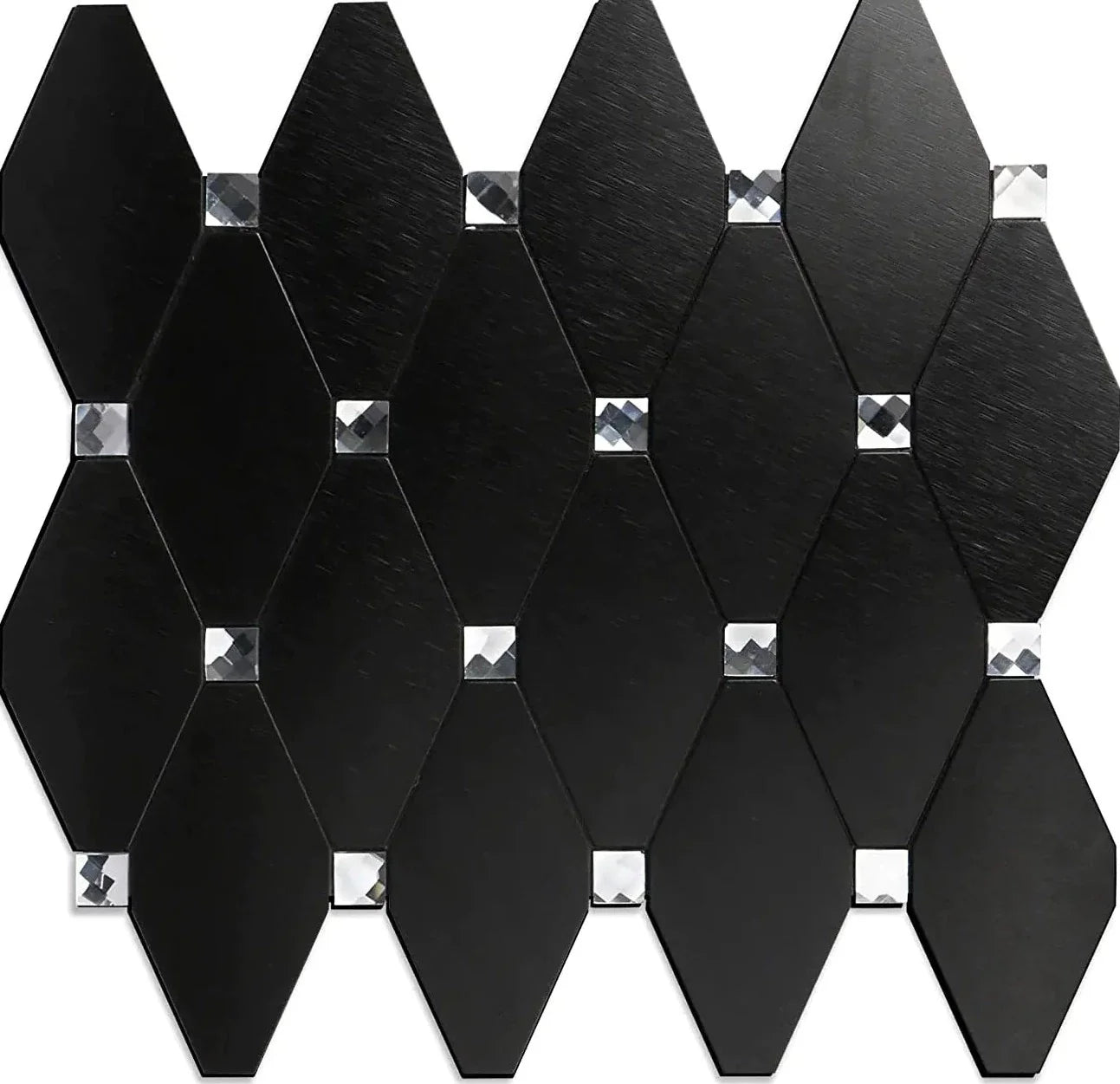 PVC Mixed Glass Mosaic Tile Backsplash - Black