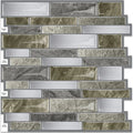 BUYSTICKTILES Linear Blend - Silver Brown