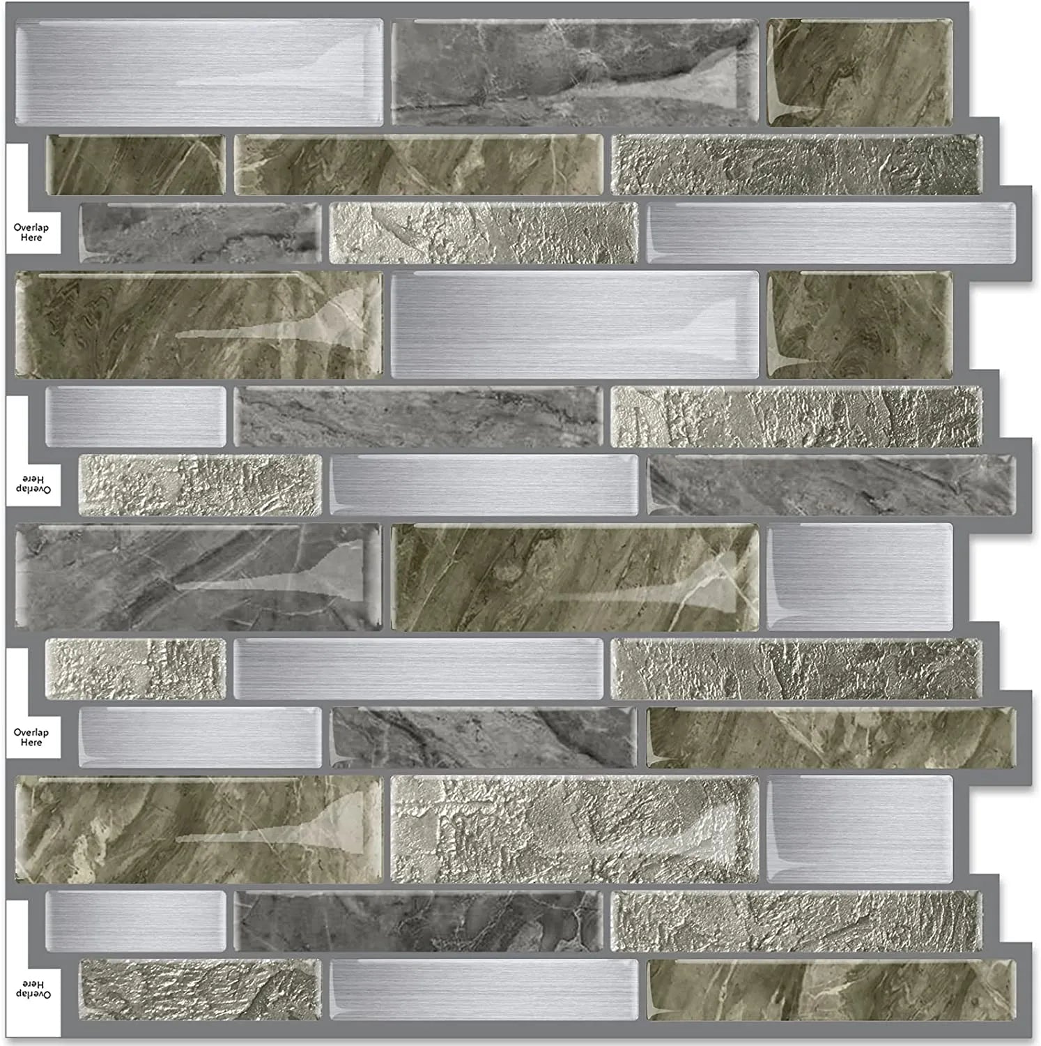 BUYSTICKTILES Linear Blend - Silver Brown