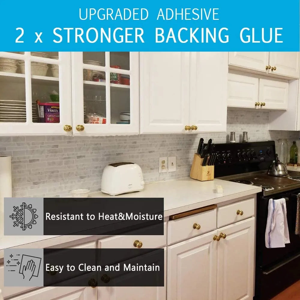 BUYSTICKTILES Linear Blend - Sliver White With Grey Vein