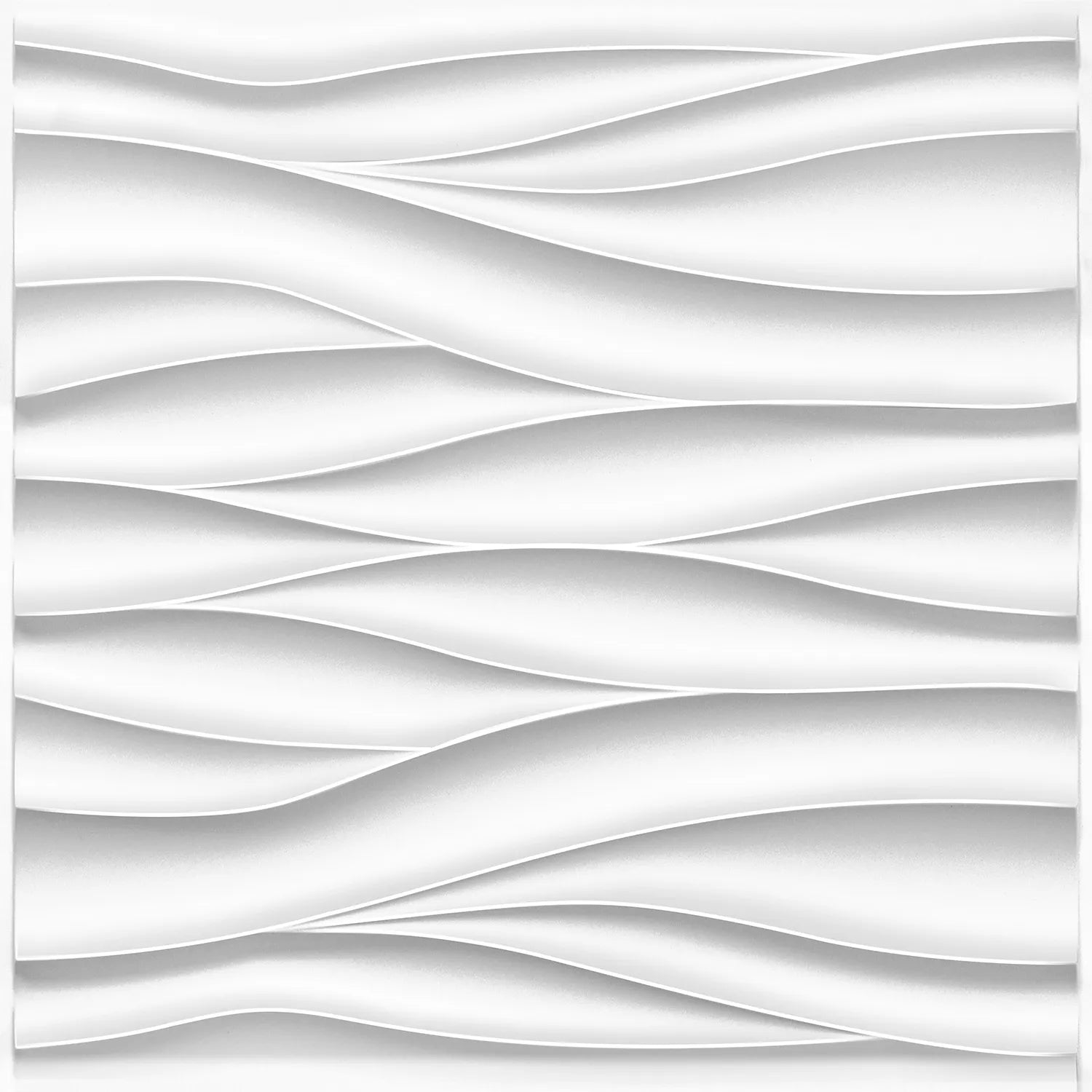Wave Design Textured PVC Wall Panels - White
