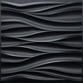 Wave Design Textured PVC Wall Panels - Black