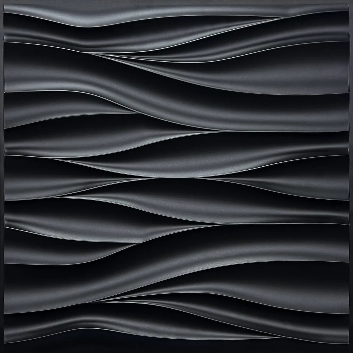 Wave Design Textured PVC Wall Panels - Black